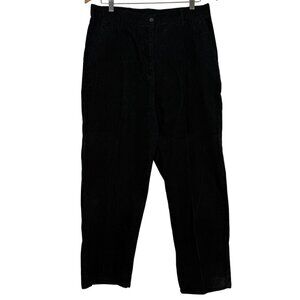 Vtg Woolrich Wide Wale Corduroy Trouser Pants 12 High Rise Bareback Black Cotton